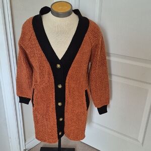 Women's Black and Brown Teddy Jacket